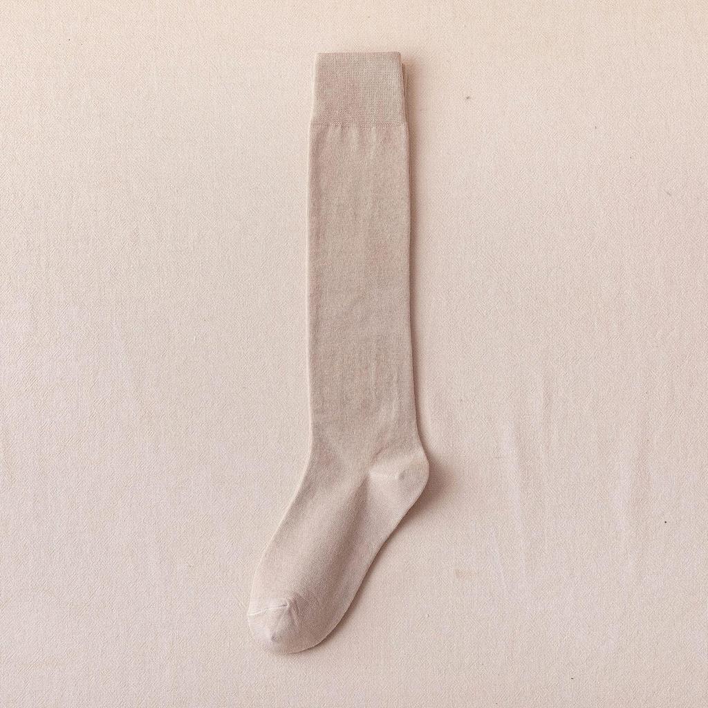 Женские гольфы до колена в корейском стиле, черно-белые, утягивающие, хлопковые