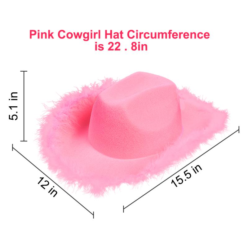 2 шт., женская ковбойская шляпа в стиле вестерн с розовым пером, новинка, ковбойские шляпы для вечеринок на Хэллоуин, диско-костюм