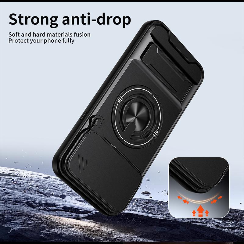 Slide Camera Cover for Infinix Note 60 Pro 5G Case With Built-in Ring Stand