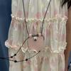 with Long Strap Suede Bag Necklace PU Sweater Chain Necklace New Wearing Key Bag Necklace