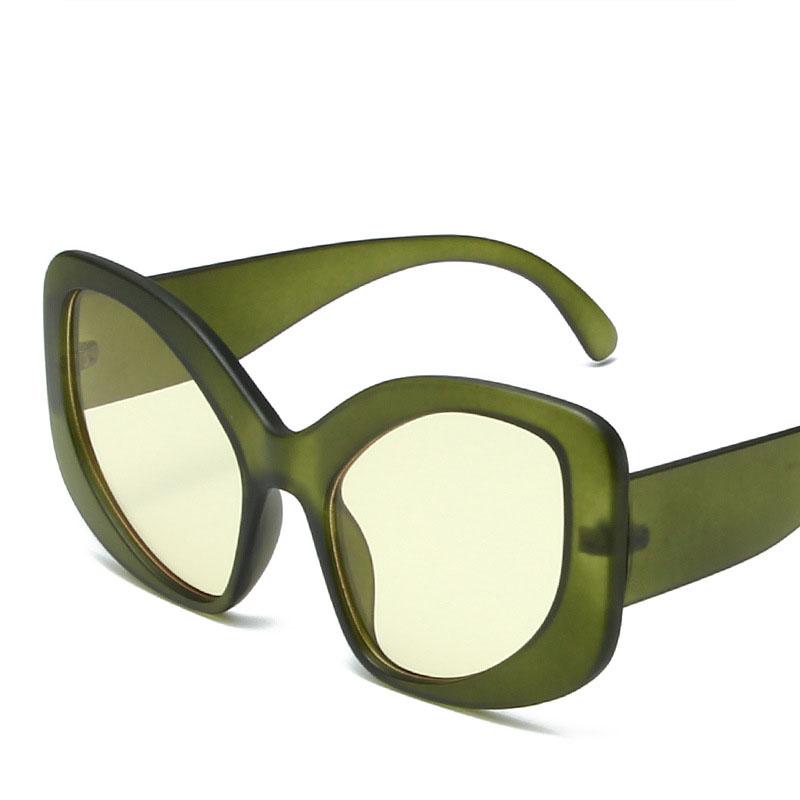 Неполяризованные большие солнцезащитные очки для женщин, модные овальные футуристические массивные солнцезащитные очки в стиле Y2k, изогнутые округлые очки