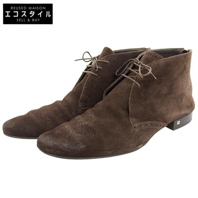 Замшевые перфорированные ботинки чукка на молнии сзади для мужчин, коричневые, размер 7, обувь FD0191 7 КоричневыйПодержанный