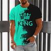 Summer Men 3D King Printing T-Shirt Short Sleeve Clothing Male Casual Streetwear Fashion Trend Outdoor Tees&Tops