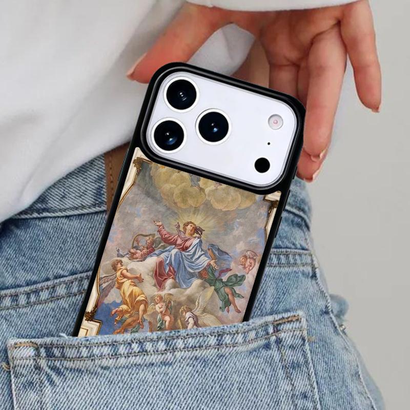Эстетичный чехол для телефона с ангелами, облаками и небом для iPhone 16e 15 14 13 12 17 Pro Max Plus Air 17pro Чехол Coque