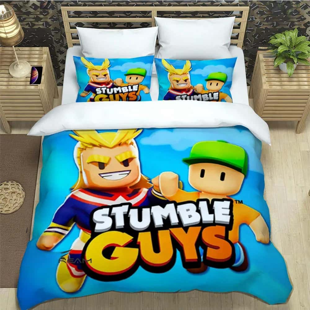 3D Игра Мультяшные Stumble-guys Комплекты Постельного Белья Изысканный Набор Постельных Принадлежностей Пододеяльник Комплект Одеяла Роскошный Подарок на День Рождения Домашний Текстиль