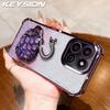 KEYSION Ударопрочный чехол из ТПУ с покрытием для HONOR X7c, с блестками, украшенный лебедем, подставка, задняя крышка для Honor 200 Smart 5G