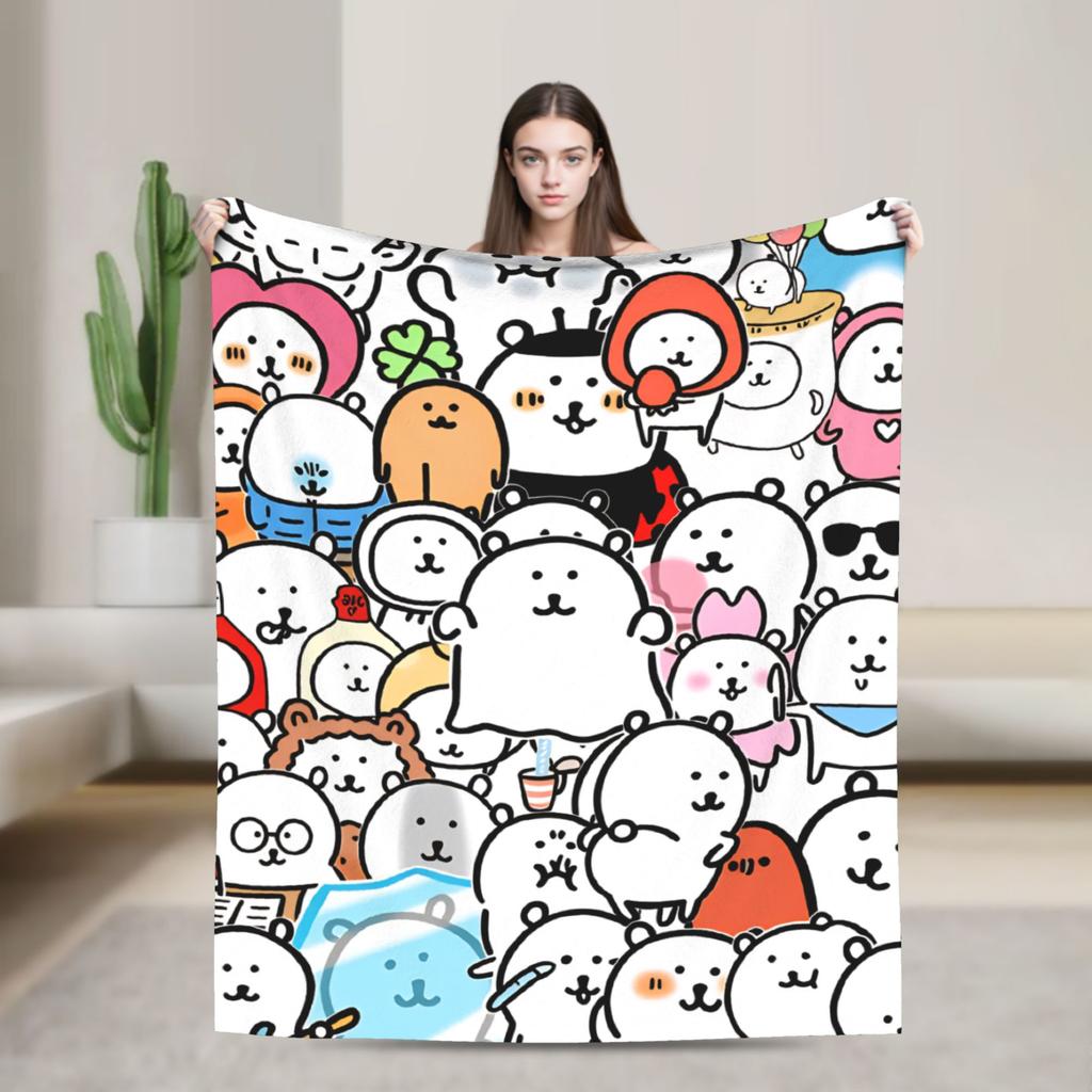 Joke Bear Flannel Blanket Winter Warm Soft Throw Blanket for Girls Boys Couch Chair Street Trend Bedspread Sofa Bed Cover