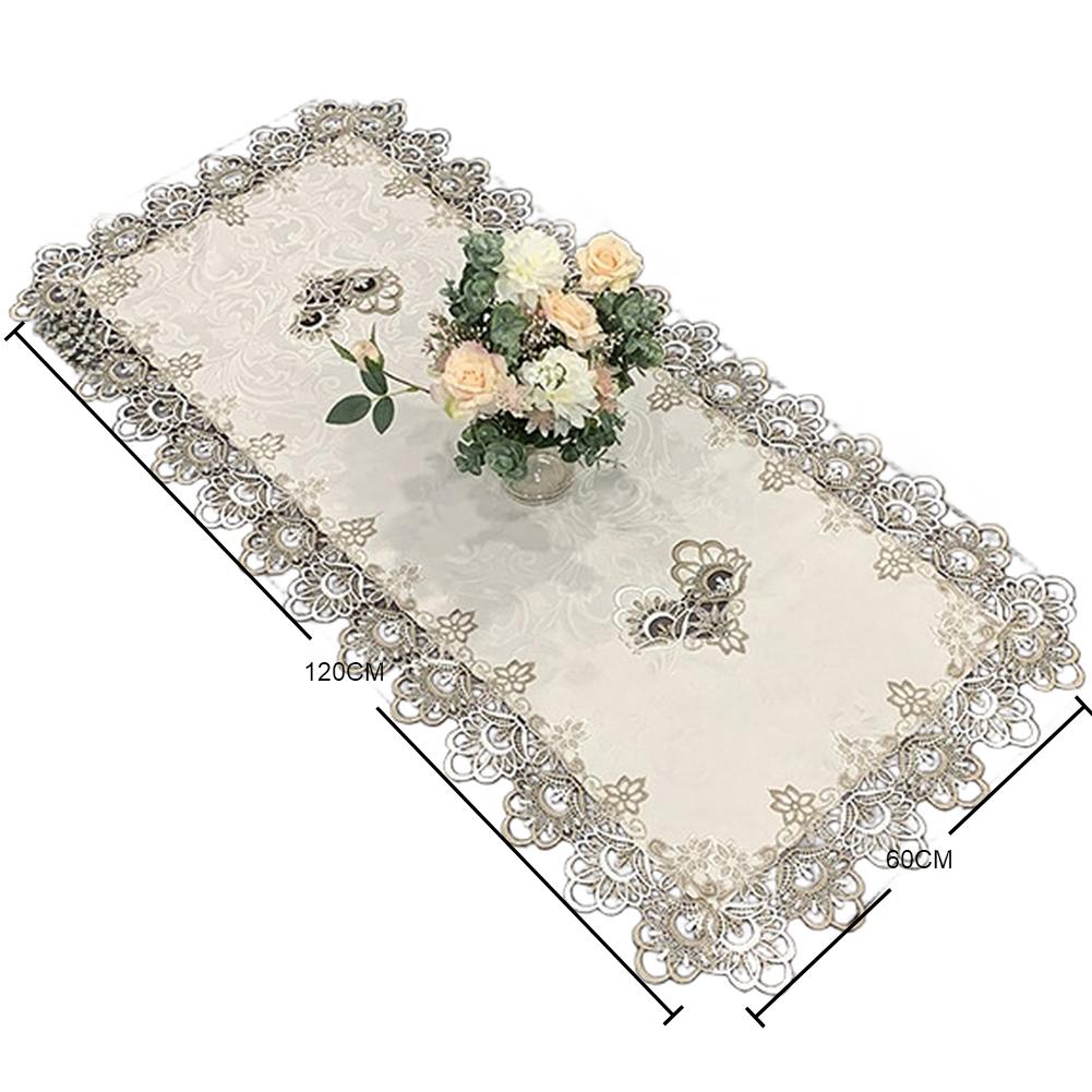 Элегантная кружевная прямоугольная скатерть для дорожки в европейском стиле, пылезащитный чехол для кофейных столиков, письменных столов, сервантов, несколько размеров