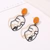 Креативные серьги Модные сетчатые красные серьги Забавные серьги с абстрактным лицом Модные украшения AVE