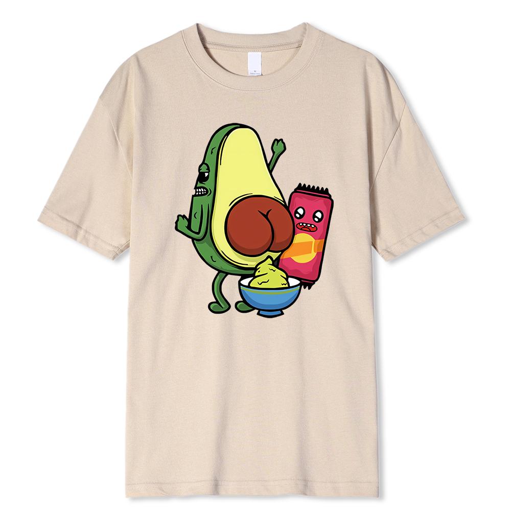 Manufacturing Avocado Jam With Avocado Printed T-Shirts Men Breathable Tees Summer Cotton Tshirt Hip Hop Loose Oversized T-Shirt