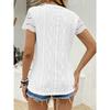 GMXIA Spring Summer Fashion Round Neck Hollow Short Sleeve Round Neck T-shirt Top Woman