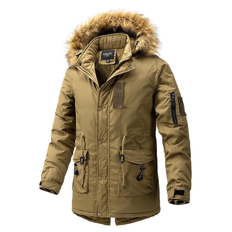 Японские и корейские рабочие хлопковые пальто средней длины, зимние бархатные утолщенные большие хлопковые пальто, модные куртки с капюшоном, пальто, теплые ветровки