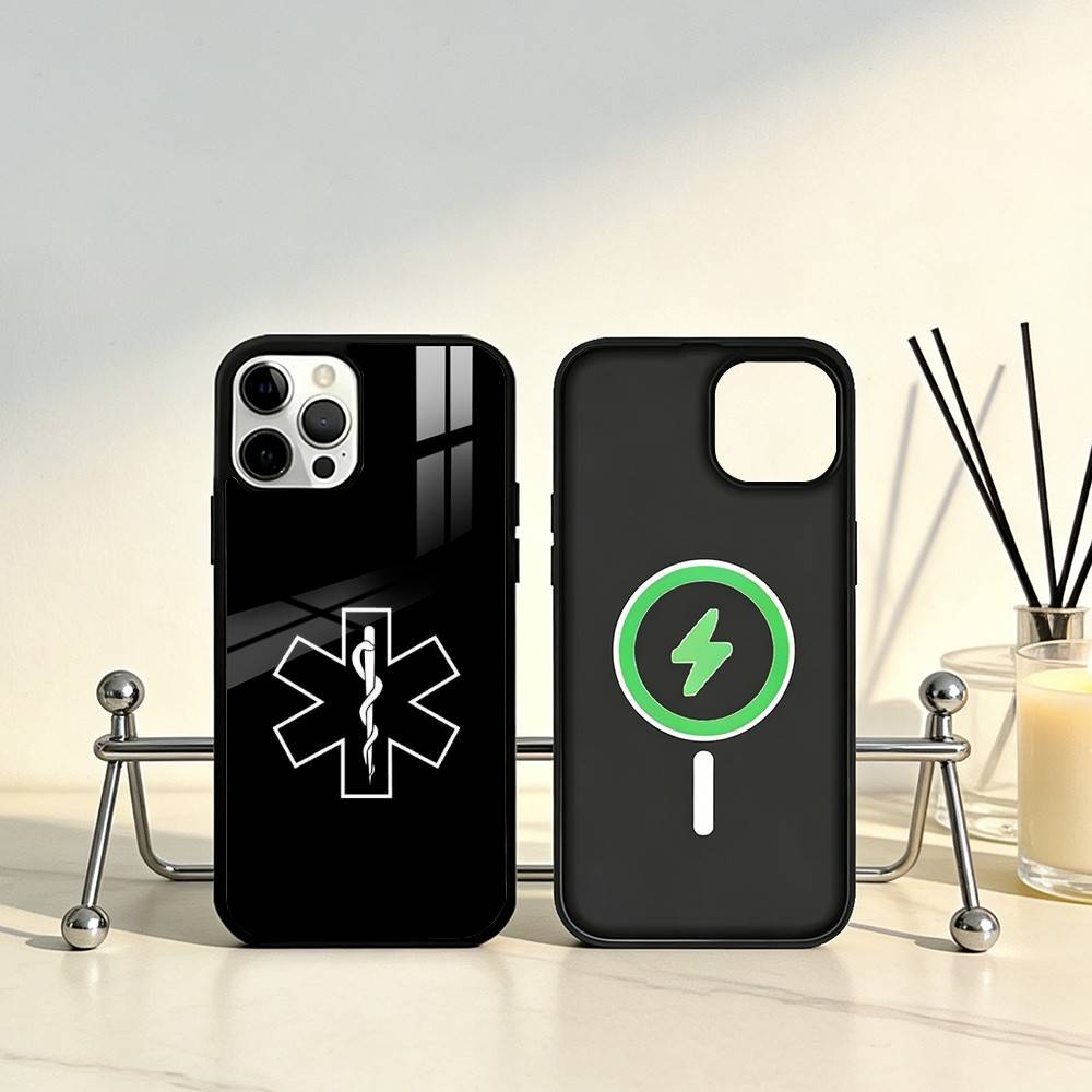 EMT EMS Ambulance LOGO Phone Case For iPhone17,16,15,14,13,12,11 Plus,Pro Max Magnetic For Magsafe Wireless Charging