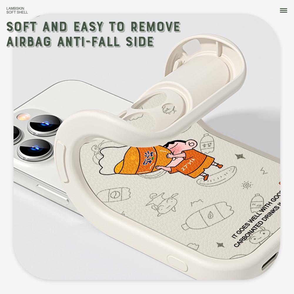 Slim Creative Cartoon Crayon Shin-chan Leather Back Casing PU Leather Cover Phone Case for Huawei Honor Infinix iPhone Vivo