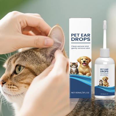 Универсальный очиститель ушей для собак и кошек, успокаивающий очиститель ушей, уменьшает неприятный запах, очиститель ушей для домашних животных, 60 мл(1PC)
