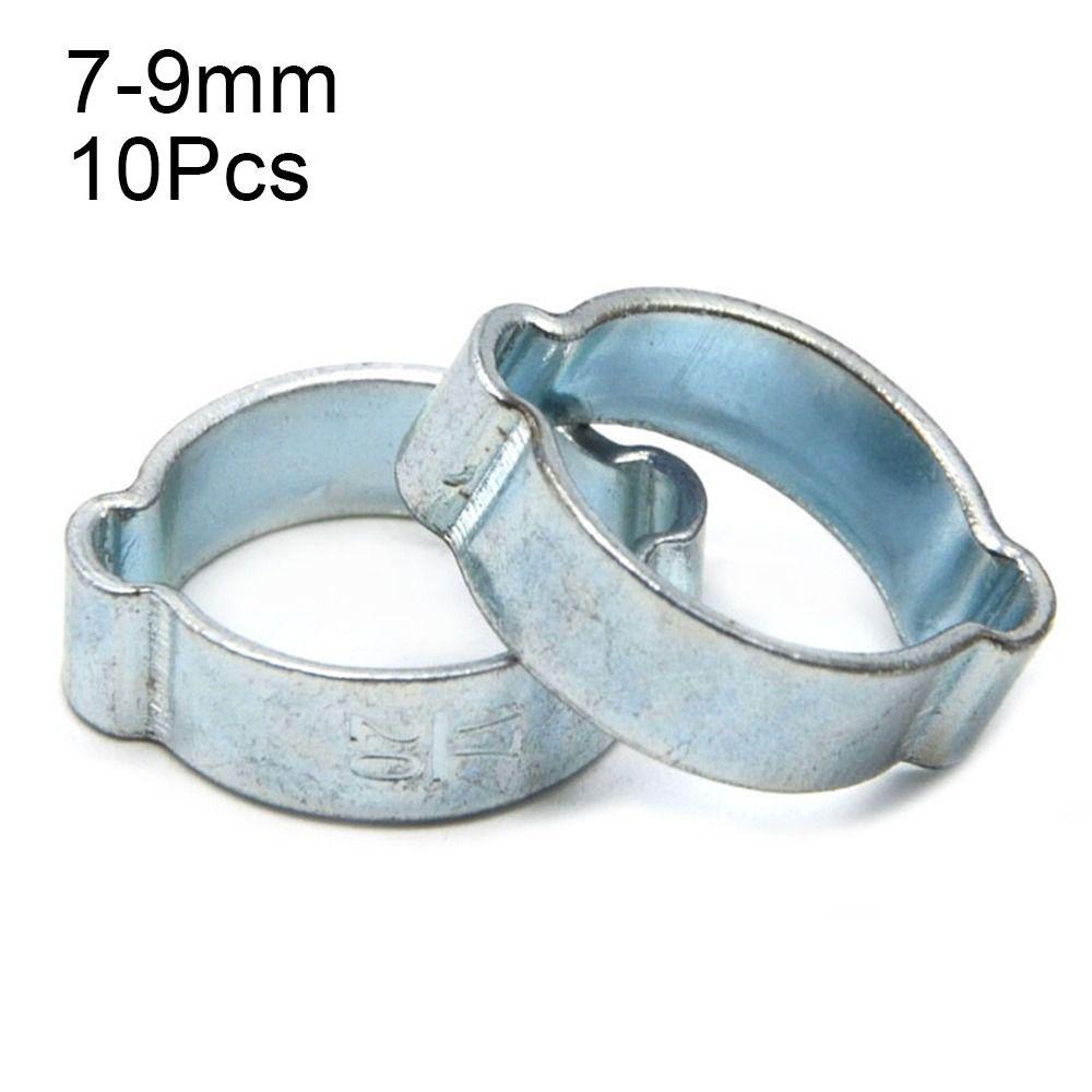 10Pcs Assortment Kit Pipe Clip Double Ears Pipe Hoop Adjustable Hose Clamp Fuel Tube Water Pipe