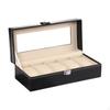 Men Watch Organizer 5 Slot Box Tray Black Display Case Storage Showcase for Pendant Business