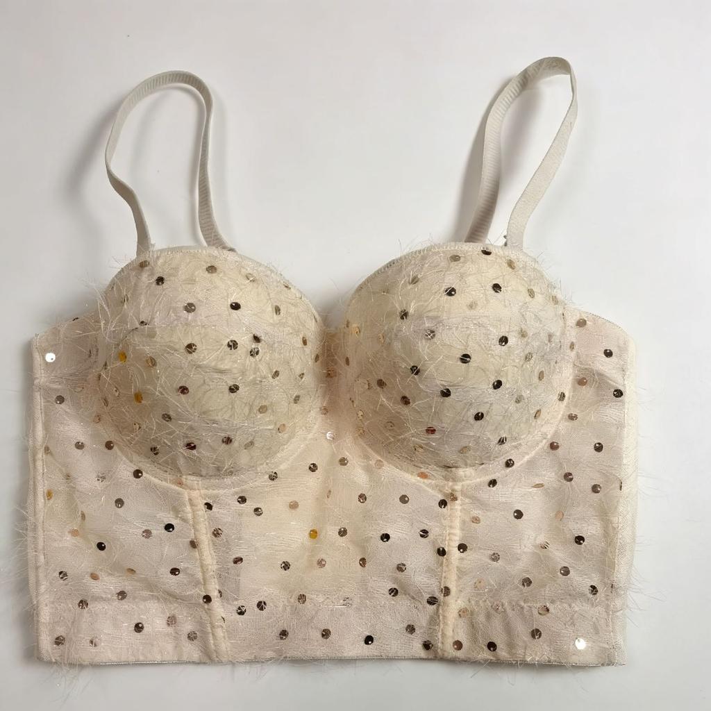 Wind sexy tube top sequins fashion corset bras versatile underwear suspender bra