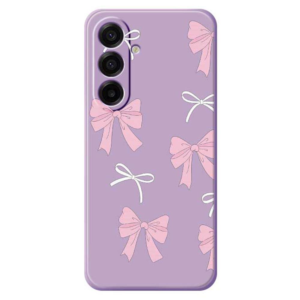 For Samsung Galaxy A17 5G Case Pink Bows Pattern Printing Straight Edge TPU Phone Back Cover