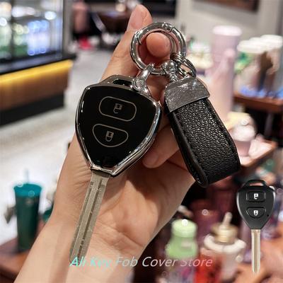 Чехол-брелок с брелоком, автомобильный брелок для Toyota Corolla VIOS Camry Yaris RAV4 HiLux Cruiser Fortuner, 2 кнопки, автомобильный пульт дистанционного управления
