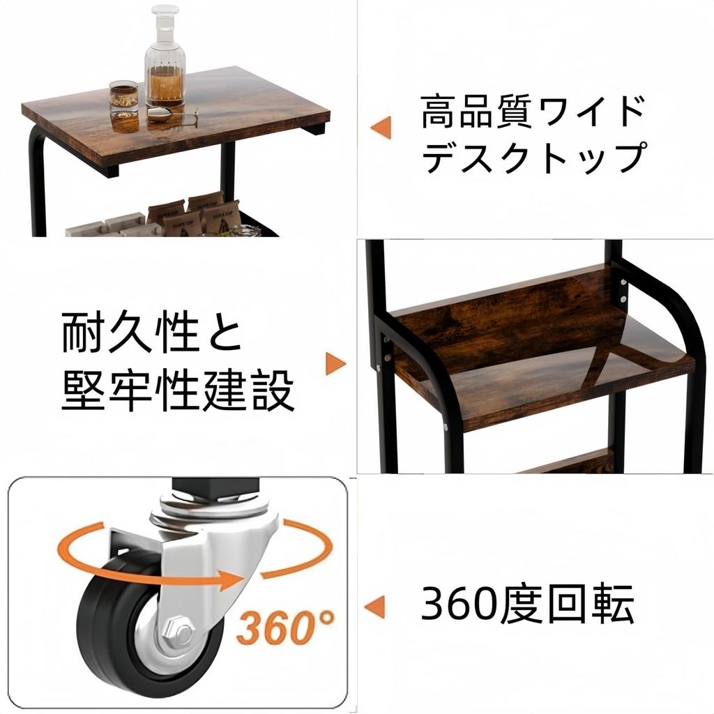 Merytes Kitchen Open Kitchen Gap Wooden Shelf with Steel Storage Shelf 3-Tier Cart, Shelf, Rack, Storage, Shelves, Multi-Function