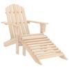 VidaXL Solid Fir Wood Adirondack Garden Chair with Ottoman Patio Armchair Outdoor Seat Terrace Chair 315862