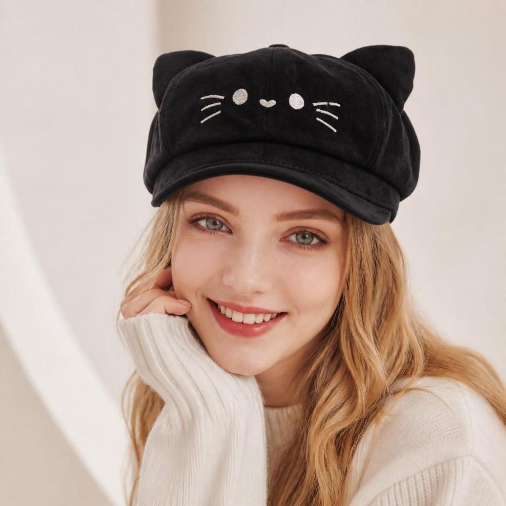 Warm Beret Hat Autumn Winter Newspaper Hat Casual Painter Cap Daily Wear