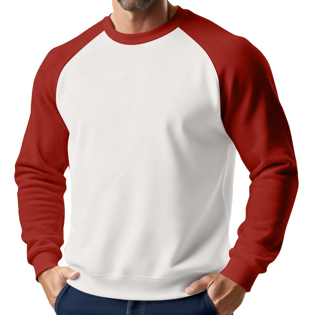 Men's Christmas Raglan Crewneck Fleece Sweatshirt