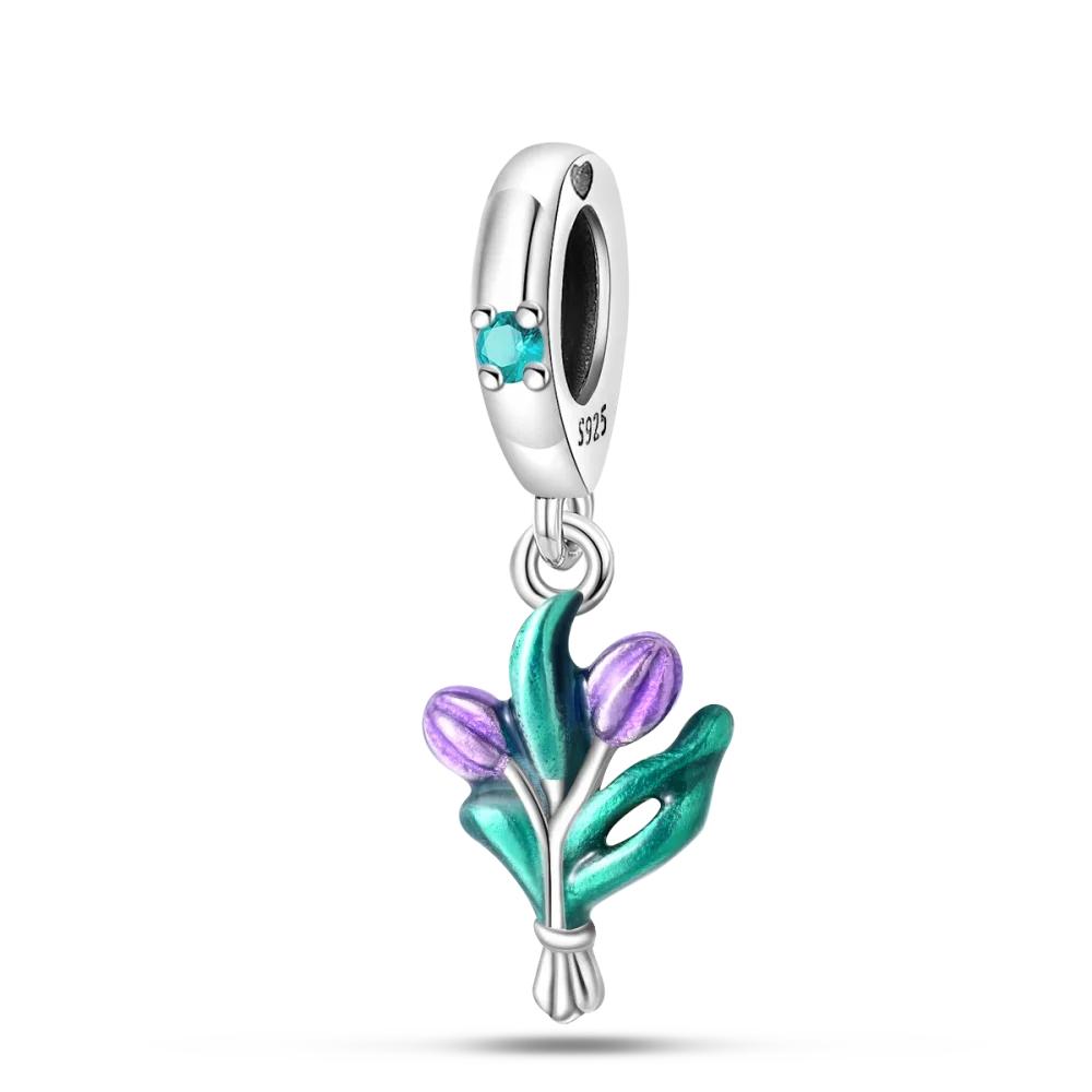 Coppercharm Милый Животный Лягушонок Забирающийся Шарм Сине-Зеленый Подходит для Оригинального Браслета Женский Подарок