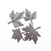 4pcs Maple Leaf Frame Metal Cutting Dies Scrapbooking Silver Leaves Embossing Die Cut Stencil DIY Photo Album Card Making