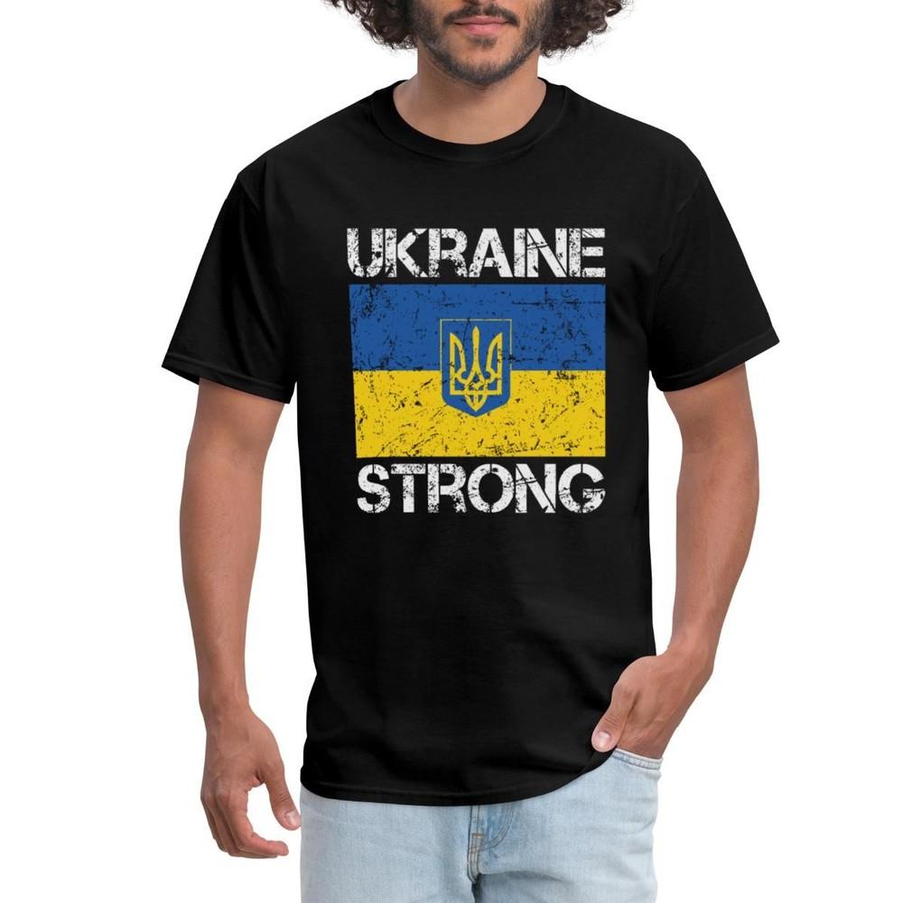 Украина Украинский Флаг Потертый Вид Трезубец Мужская Футболка Унисекс Футболка