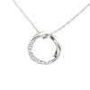 Venus Jewelry Platinum Natural Diamond Circle Gift for Women Necklace,