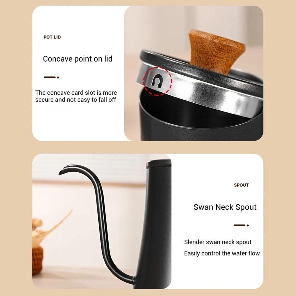 550ml/850ml Goose Neck Coffee Pot Stainless Steel Long Narrow Drip Carafe  Kitchen