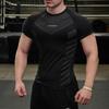 Высокоэластичная фитнес-футболка для мужчин, быстросохнущая спортивно-повседневная футболка с коротким рукавом, модная, универсальная, влагоотводящая футболка для бега