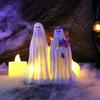 Halloween Glowing Ghost Bride Groom Statue Soft Warm Glow Spooky Outdoor Indoor Night Light Holiday Party Decoration