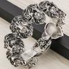 Cool Lion Head Link Chain Bracelet for Men Heavy Solid Stainless Steel Men's Charm Bracelets Bangles Best Friends On Hand Bands Male Jewelry