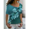 Женская футболка с рисунком роз и цветочным принтом, графический принт, V-образный вырез, базовые топы, футболка с коротким рукавом, XS-8XL/3D-печать