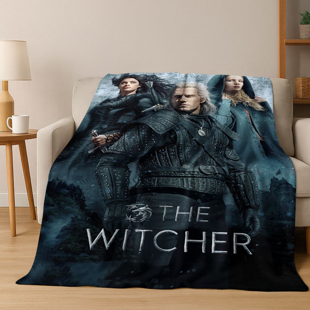 3D The W-Witcher Геральт Игры Мультяшное Фланелевое Одеяло, Теплое и Уютное Мягкое Плед для Дома Спальни Кровати Дивана Покрытие Детский Подарок