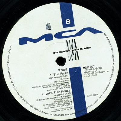 12-дюймовая пластинка KRAZE - Let's Play House MCAT1337 MCA Records 1989 Великобритания Танцевальная и электронная музыка Б/У
