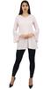 Women's Designer Pink Top Rayon Flounce Sleeve Loose Blouse Shirt -