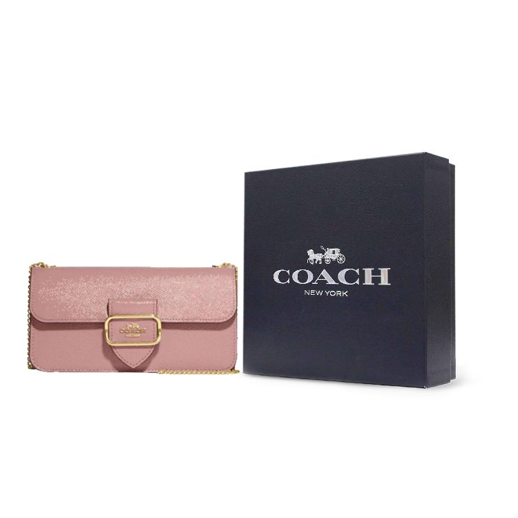 Coach Морган 20 Сумка-клатч на цепочке Кожаная женская сумка Розовый CF476-IMDRO