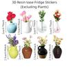 8Pcs Excluding Plants Refrigerator Magnets Vase DIY Creative Fridge Magnets  Flower Arrangement