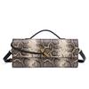Trendy Women's Clutch: Crocodile & Python Pattern Shoulder Crossbody Baguette Bag