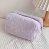 1 Pc Solid Color Fur Makeup Bag for Women Soft Travel Cosmetic Bag Organizer Case Young Lady Make Up Case Necessaries