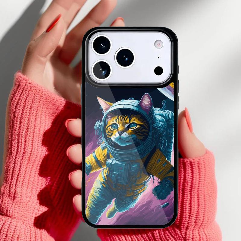 Чехол для телефона "Приключения Космического Котенка" для iPhone 17 Air 16e 15 14 13 Pro Max Задняя крышка для 12 11 Pro Coque