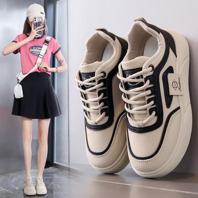 2025 осень белые туфли новая корейская версия ins студентки платформа увеличение высоты спортивные кеды повседневная уличная съемка SH502