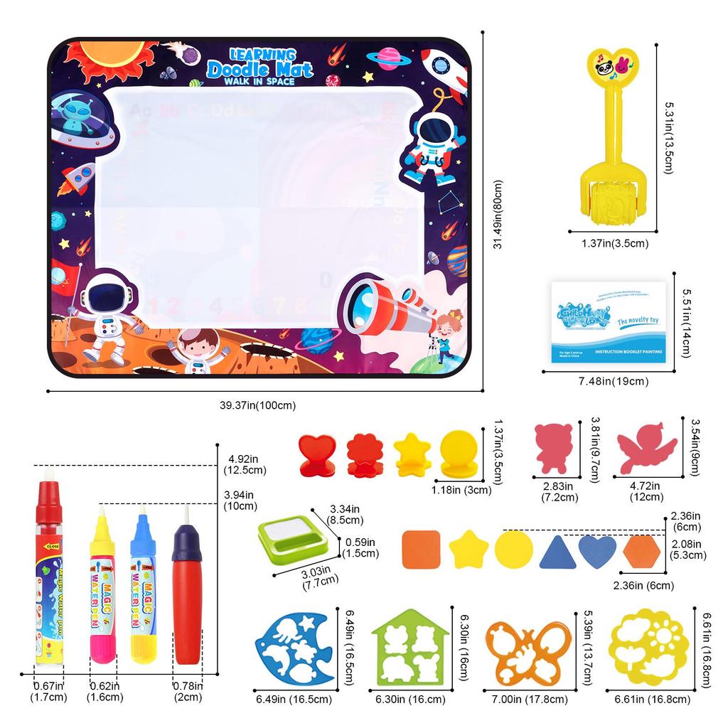 Children's Water Painting Canvas, Clear Doodle Mat, Early Education Toy, Multiple Styles