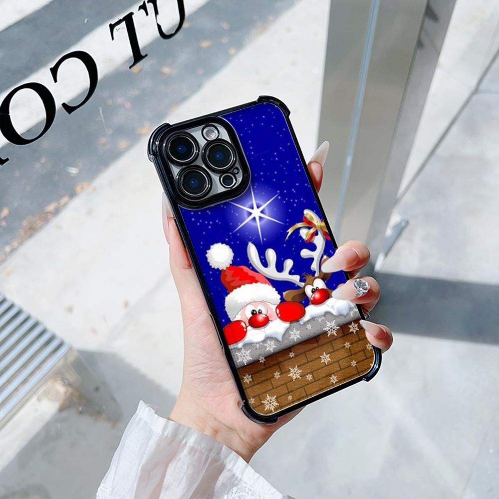 Чехлы для телефонов Ae111 Merry Christmas design с гальваническим покрытием из ТПУ для Xiaomi 11 Lite 5G Redmi Note 13 11 Pro 12C 9S 14C Huawei с защитой на четыре угла