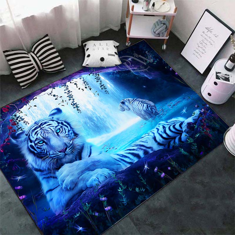 Модный ковер с рисунком тигра на полу, большой ковер с 3D принтом животных, мягкий коврик для гостиной, впитывающий противоскользящий коврик для ванной комнаты