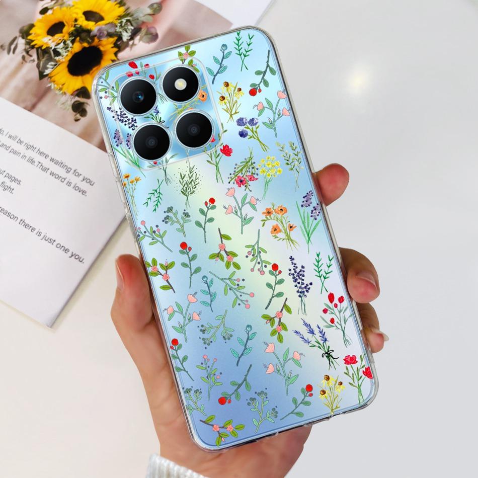 For Honor X6a Phone Case HonorX6a X 6A 4G WDY-LX1 Cute Butterfly Flower Painted Soft Silicone TPU Back Cover Bumper